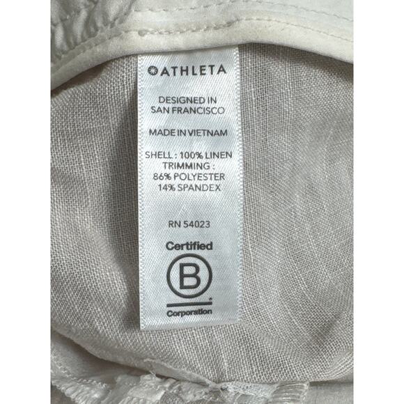 Athleta Cabo Tide Linen Shortie Tan Cream Camo Size 6 - Picture 6 of 11